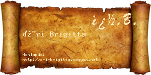 Őri Brigitta névjegykártya